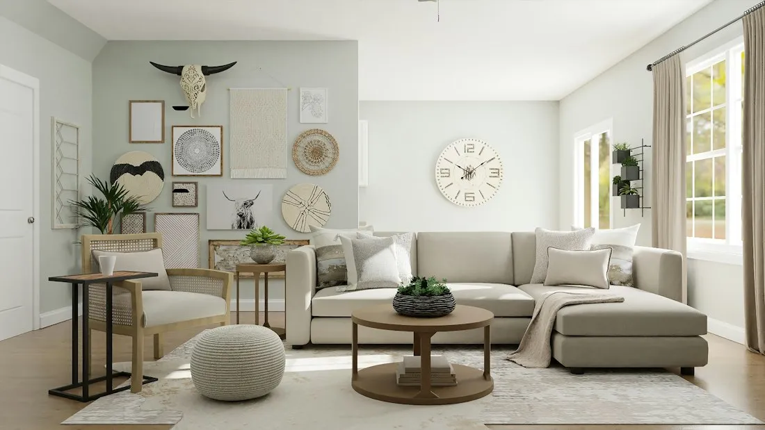 A detail of refined interior styling and natural textures