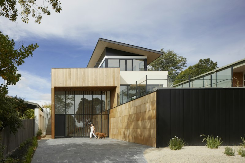 Restored modern home roof after insurance claim